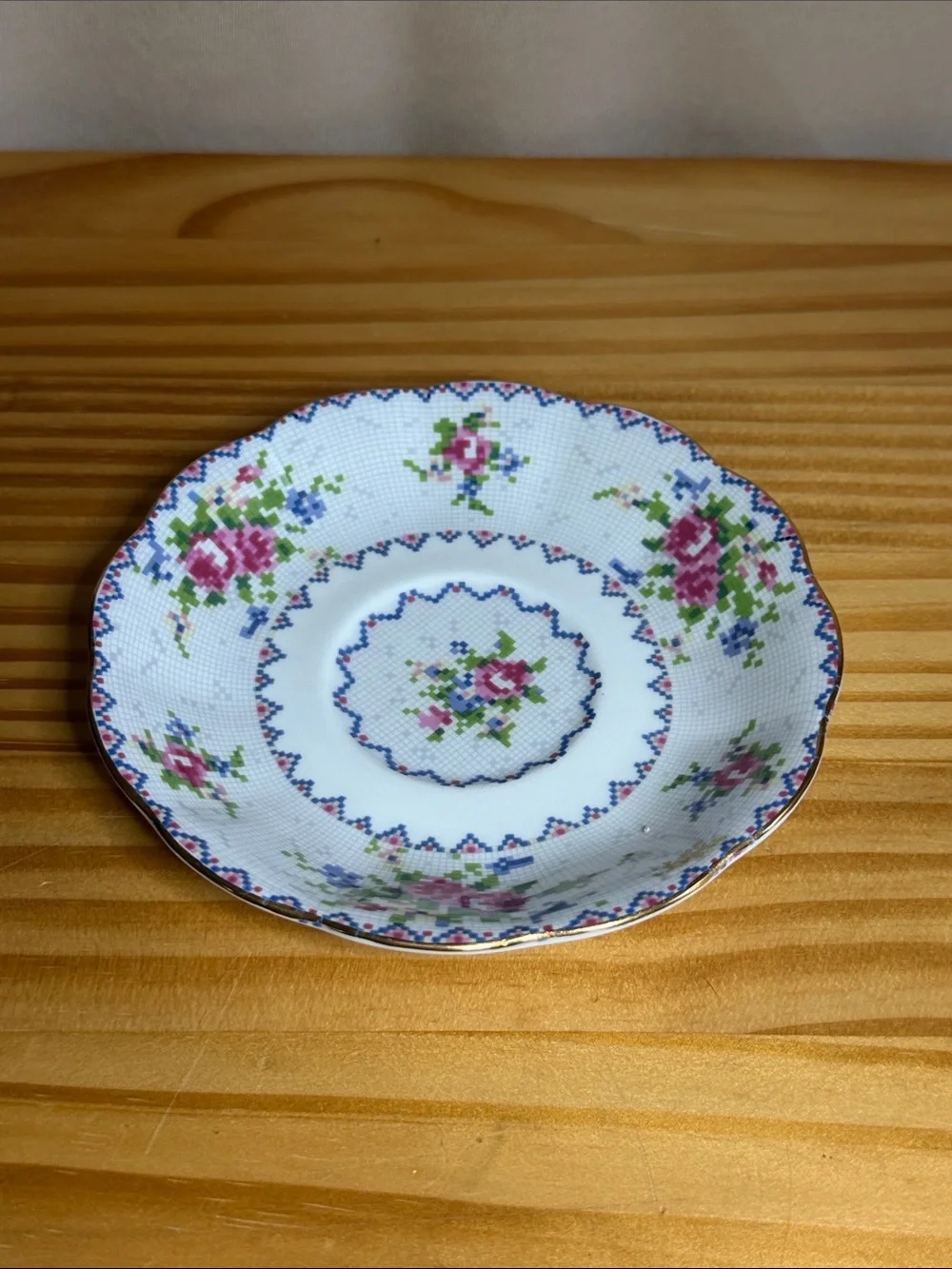 Vintage Royal Albert Petit Point Teacup & Saucer Set Fine Bone China England